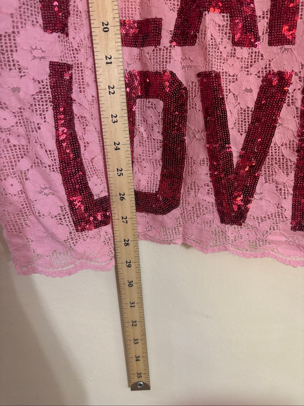Nwot Sabbi The Lace Varsity Sequin Cotton Candy Oversized Jersey Women's Xxs — image 6 of 8